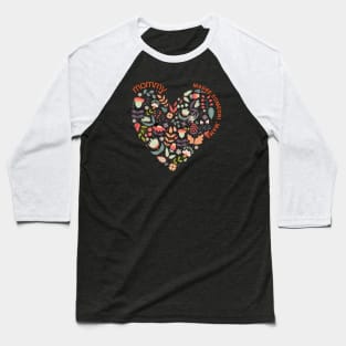 mommy , mama, madre, eomeoni love to our beloved mother retro floral flower heart Baseball T-Shirt